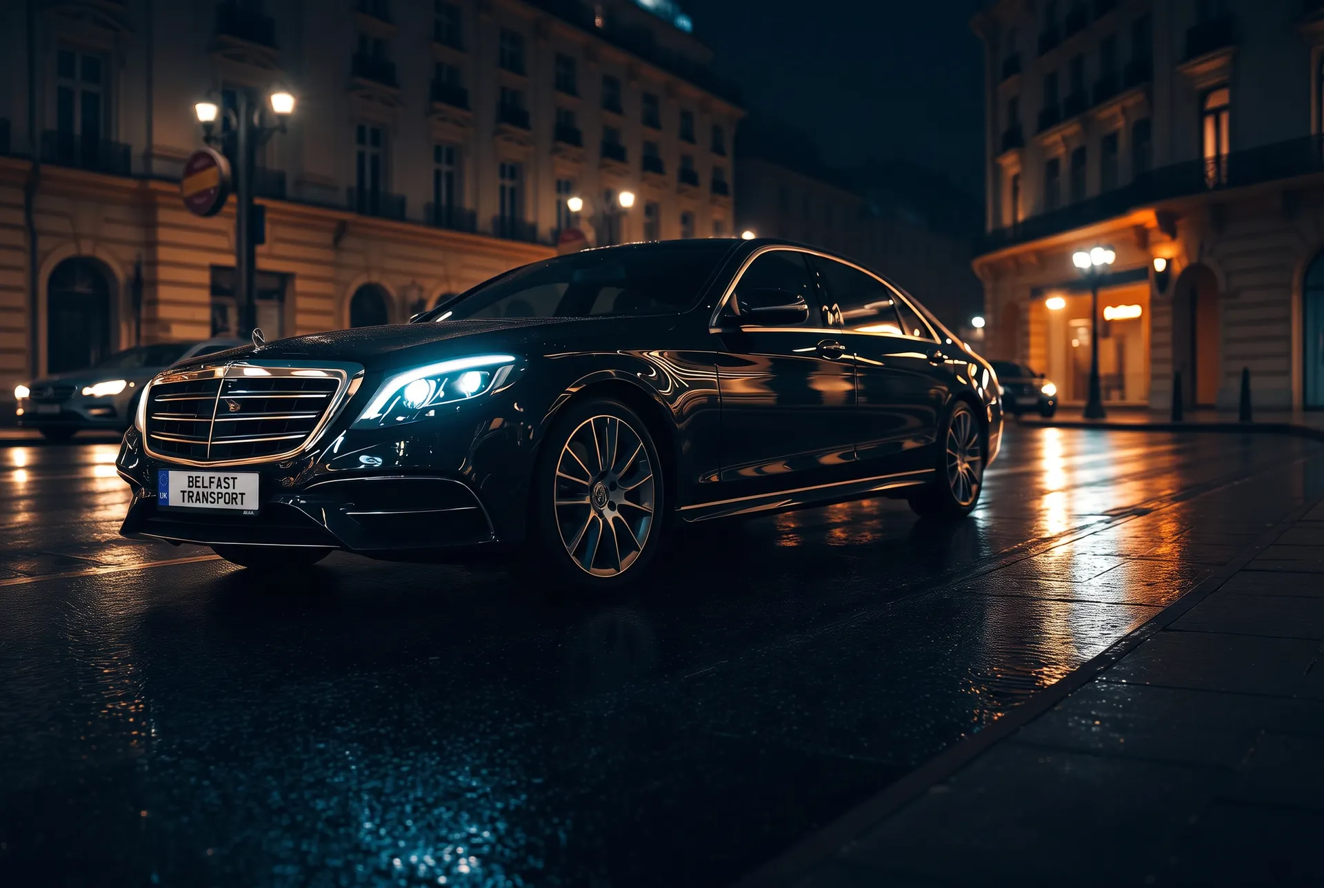 Luxury chauffeur service at night
